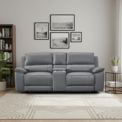 Gio Italia Hestino Leather Power Recliner Loveseat