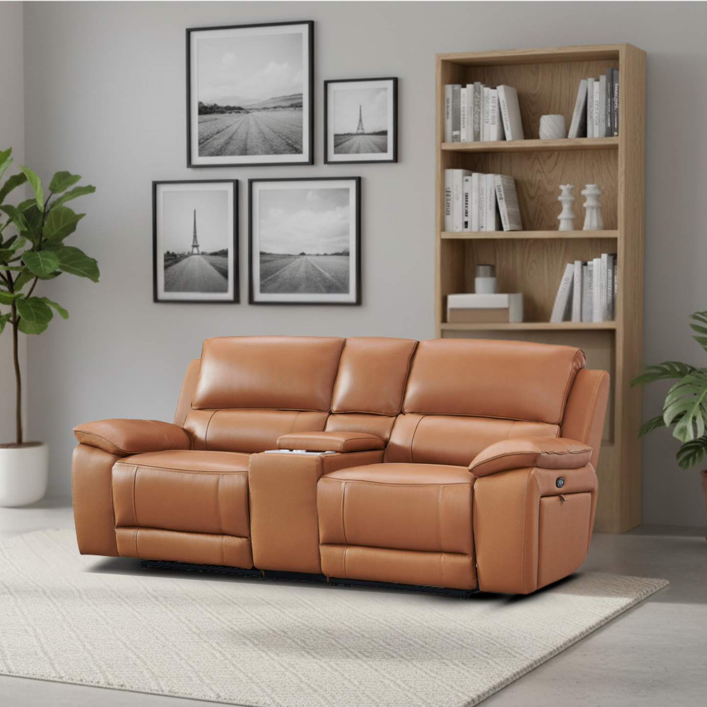 Gio Italia Hestino Leather Power Recliner Loveseat