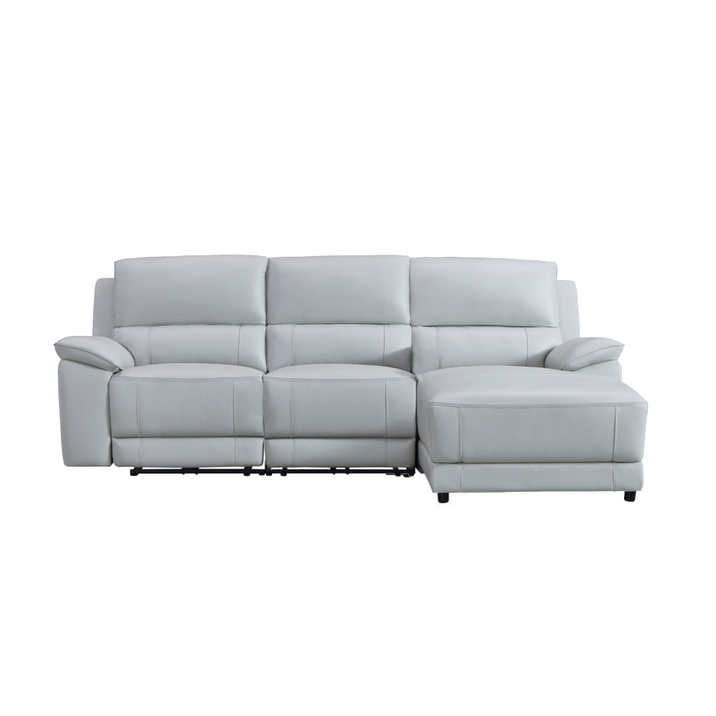 Gio Italia Hestino Leather Power Recliner Sectional with Chaise & Console