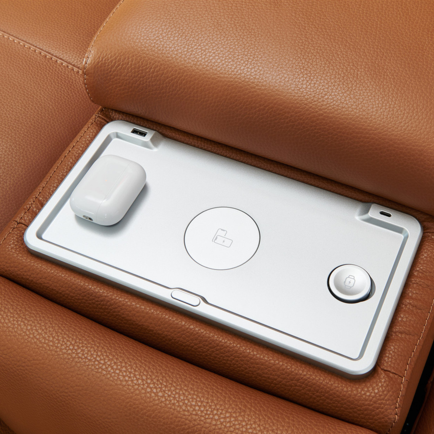 Gio Italia Hestino Leather Power Recliner Sectional with Chaise & Console-ComfortDesign