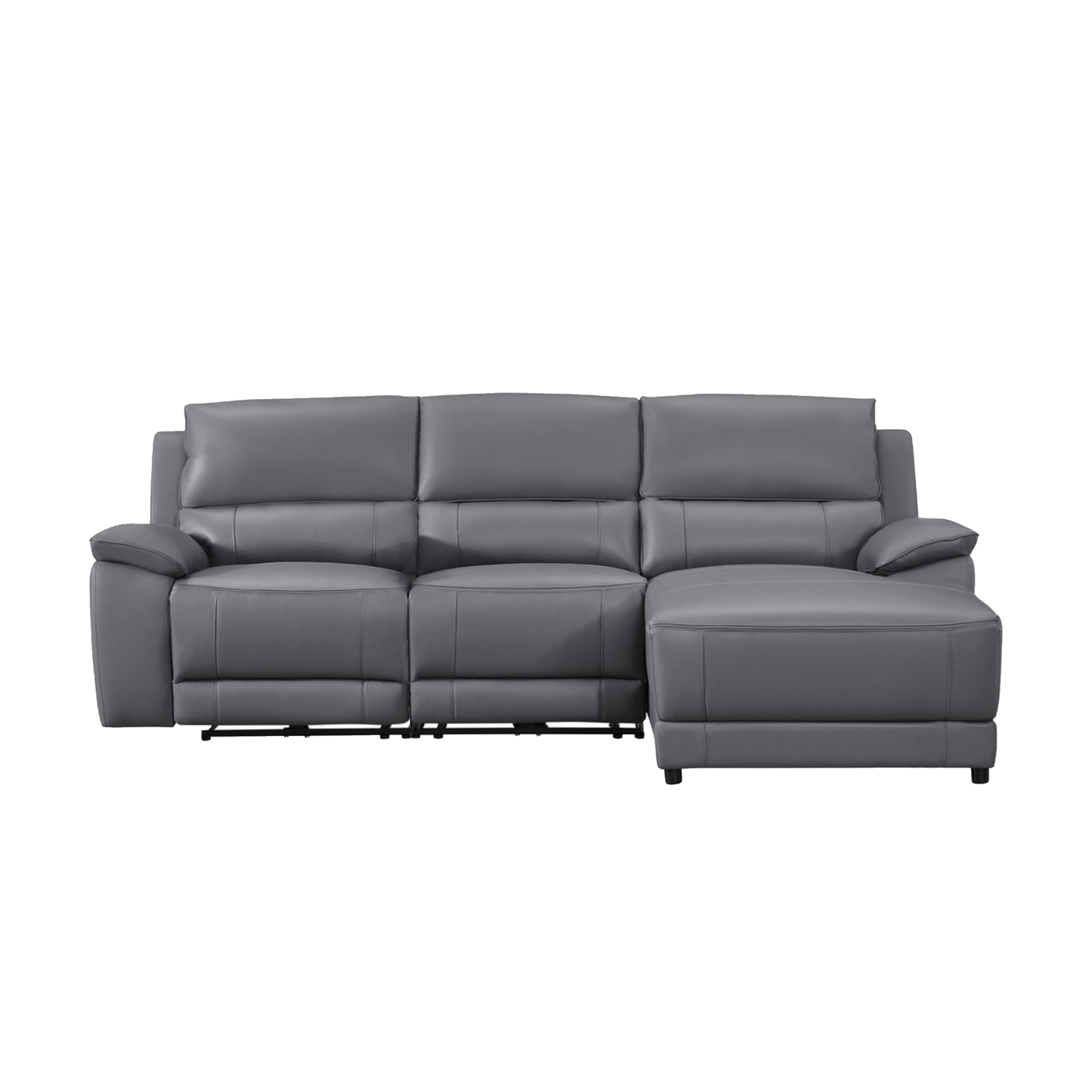 Gio Italia Hestino Leather Power Recliner Sectional with Chaise & Console