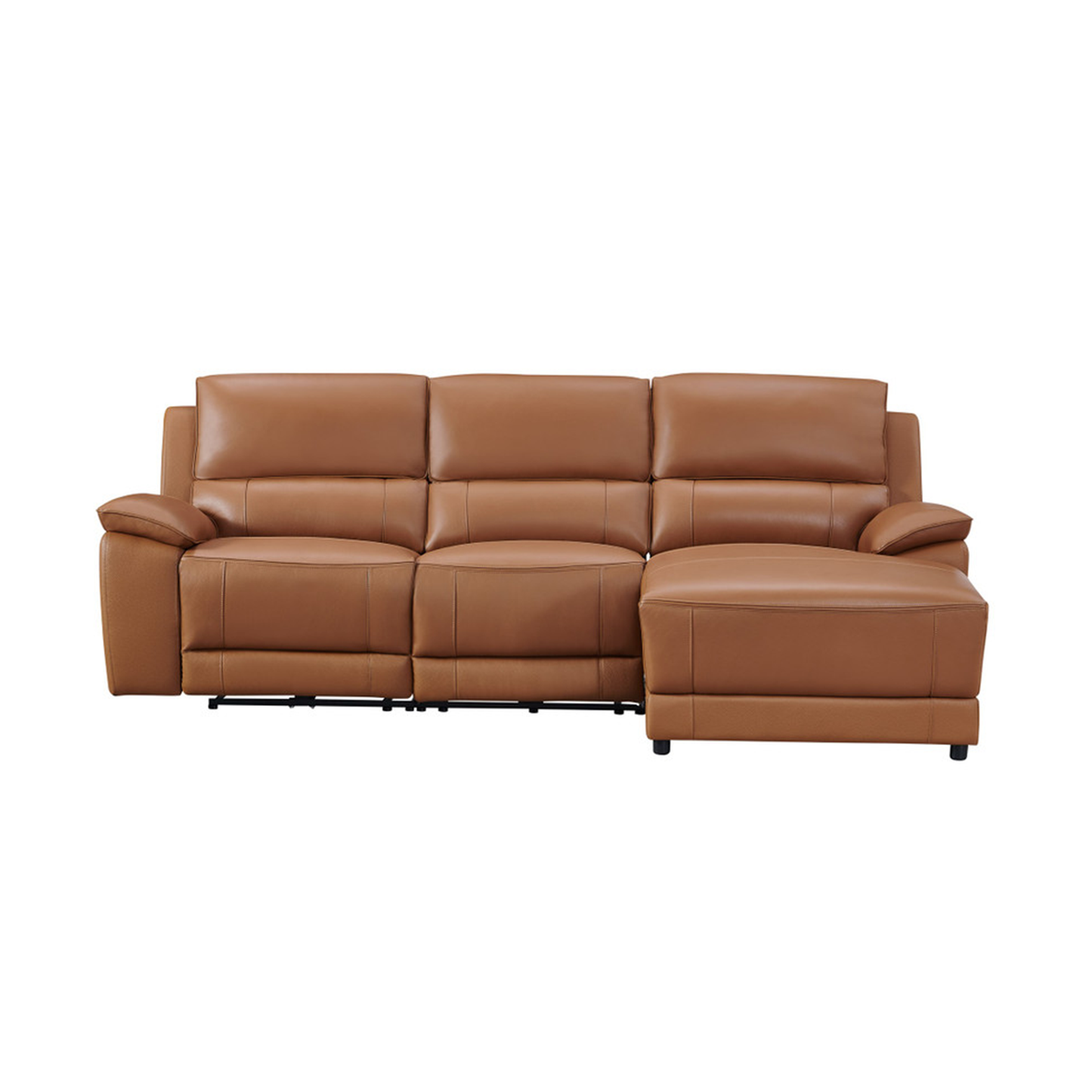 Gio Italia Hestino Leather Power Recliner Sectional with Chaise & Console