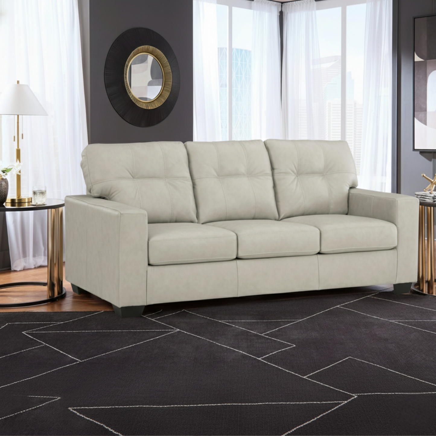 Gio Italia Salvatore Leather 3-Seater Queen Sleeper Sofa