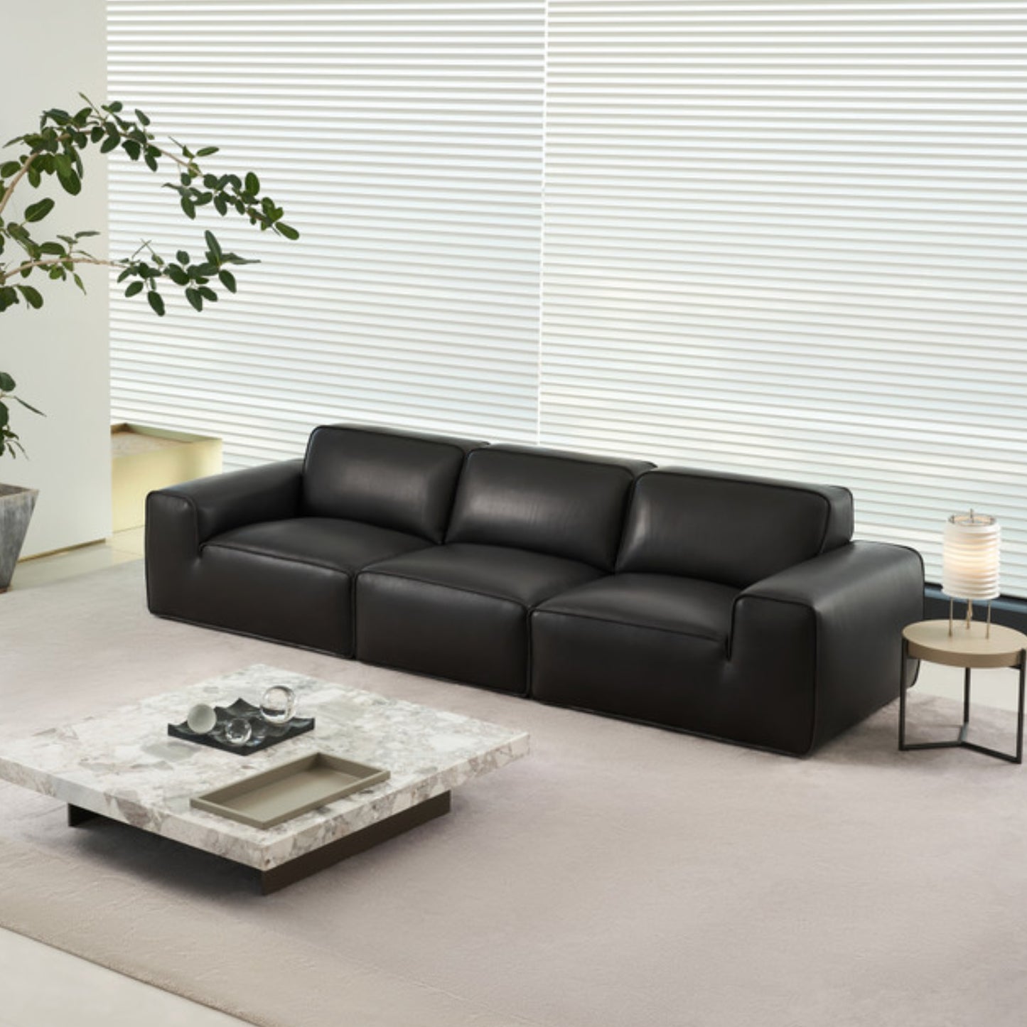 Gio Italia Westaro Oversized Leather Sofa with Deep Seating