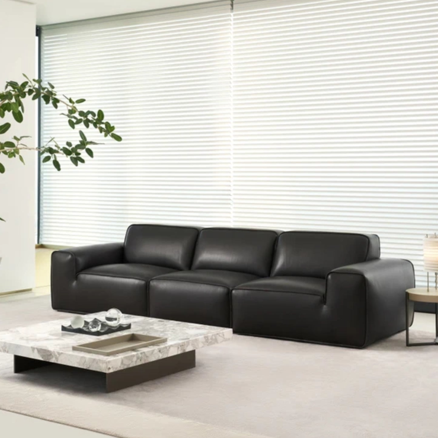 Gio Italia Westaro Oversized Leather Sofa with Deep Seating