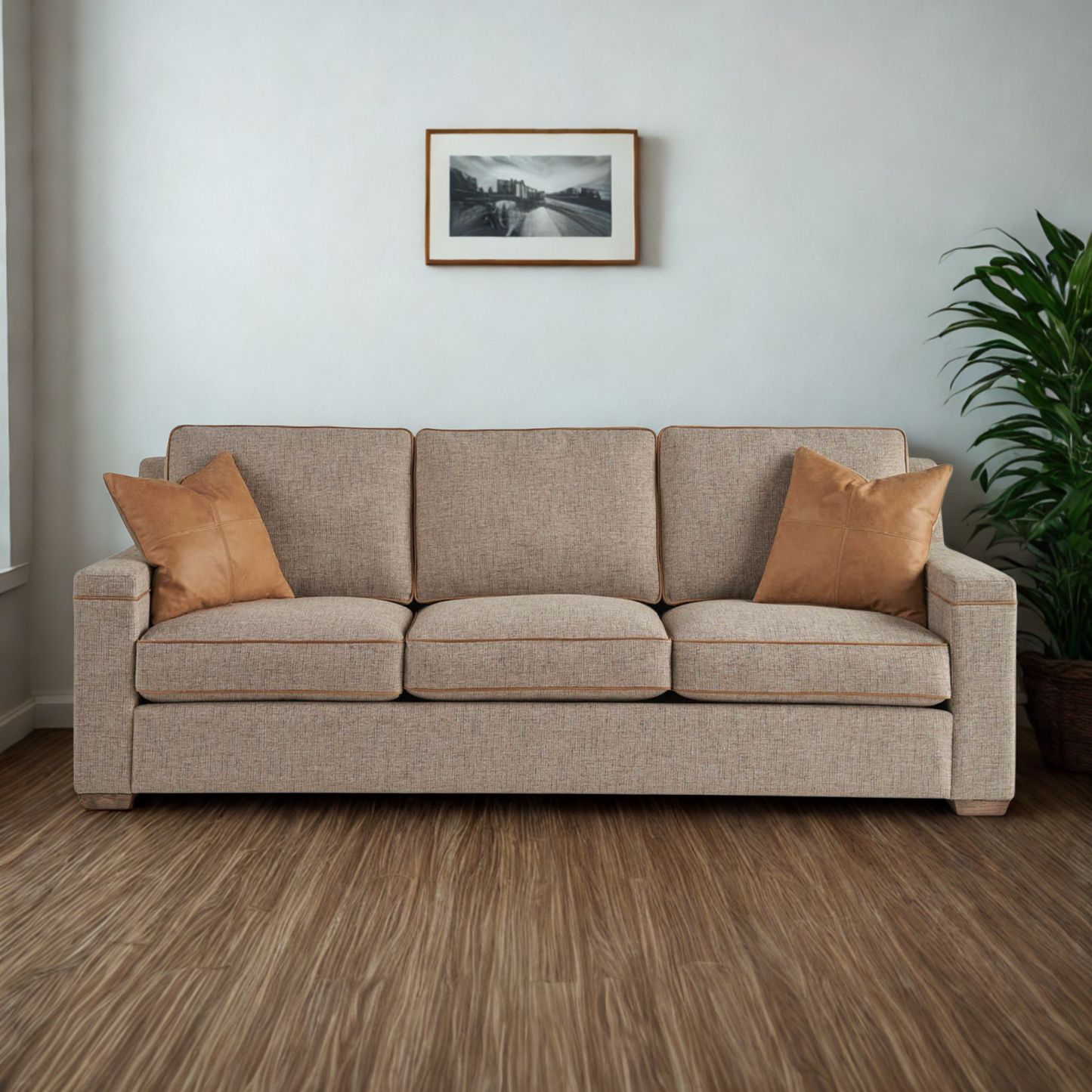 Universal Liam Brown Fabric 3-Seater Sofa