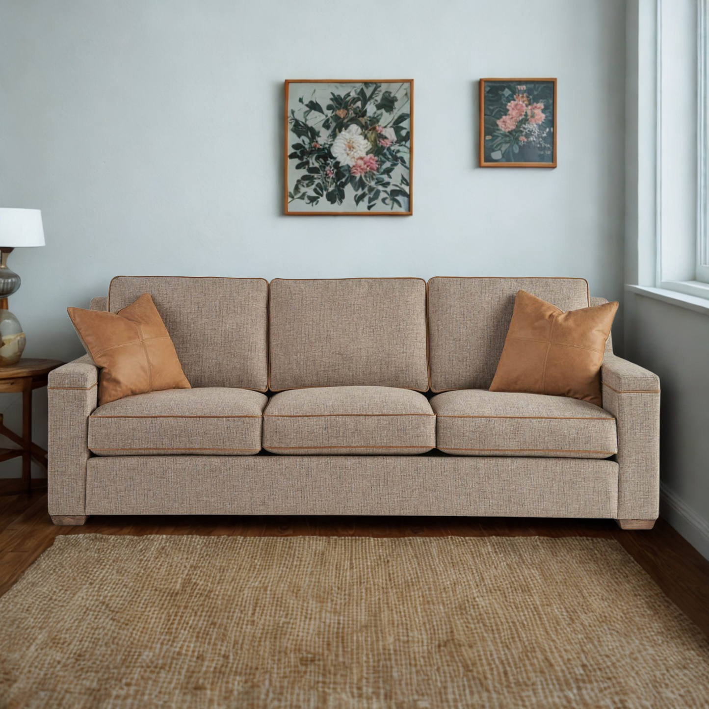 Universal Liam Brown Fabric 3-Seater Sofa