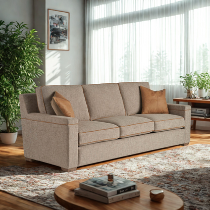Universal Liam Brown Fabric 3-Seater Sofa