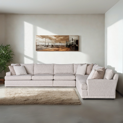 Universal Hadlee Sectional Sofa with Plush Throw Pillows