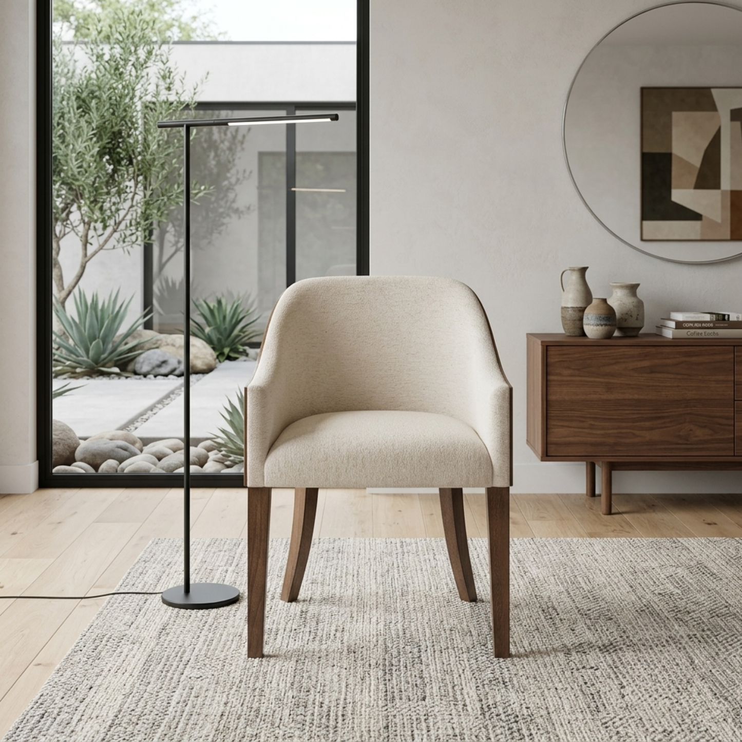 Universal Haze Shell-Back Upholstered Dining Arm Chair
