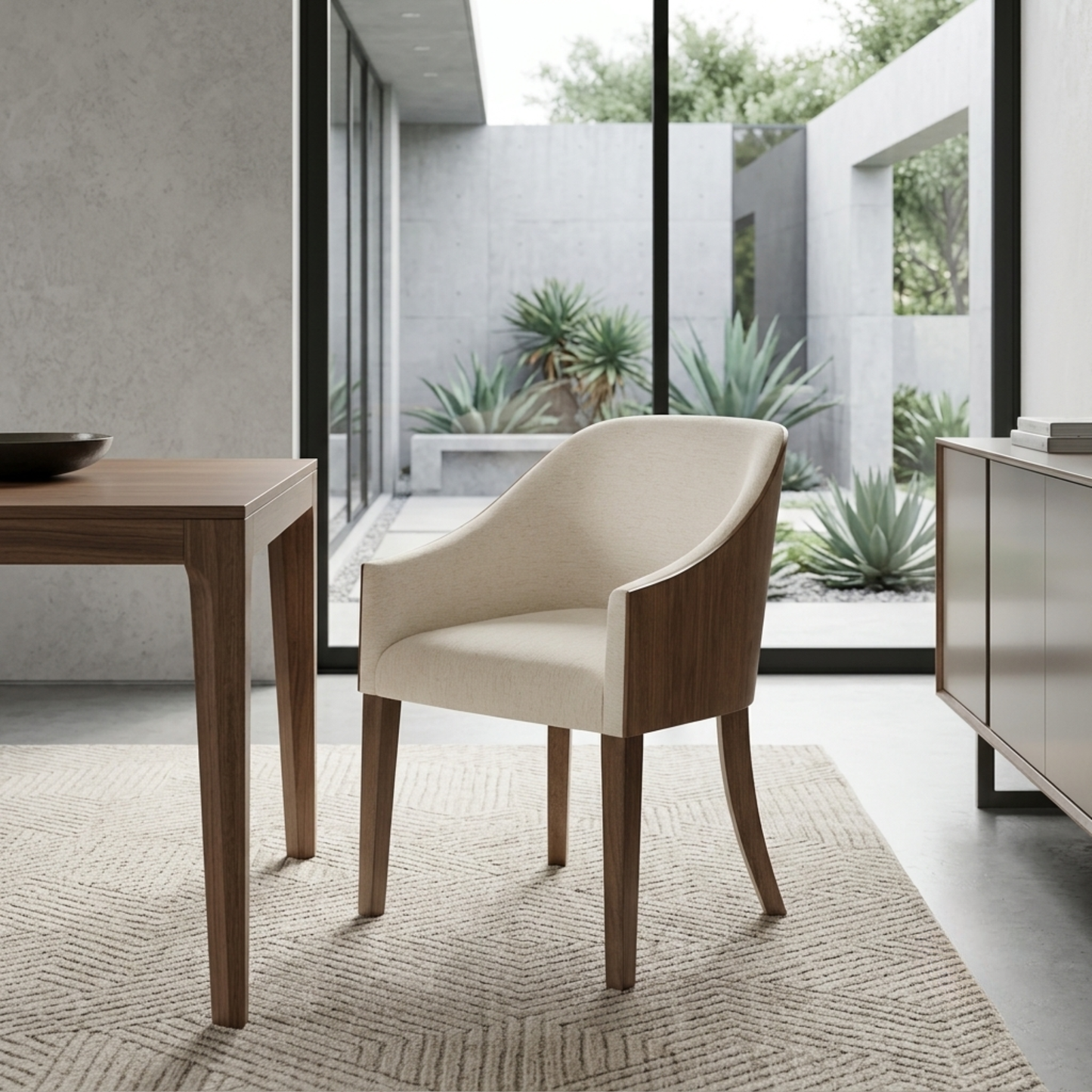 Universal Haze Shell-Back Upholstered Dining Arm Chair