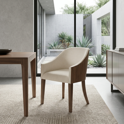 Universal Haze Shell-Back Upholstered Dining Arm Chair
