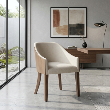 Universal Haze Shell-Back Upholstered Dining Arm Chair