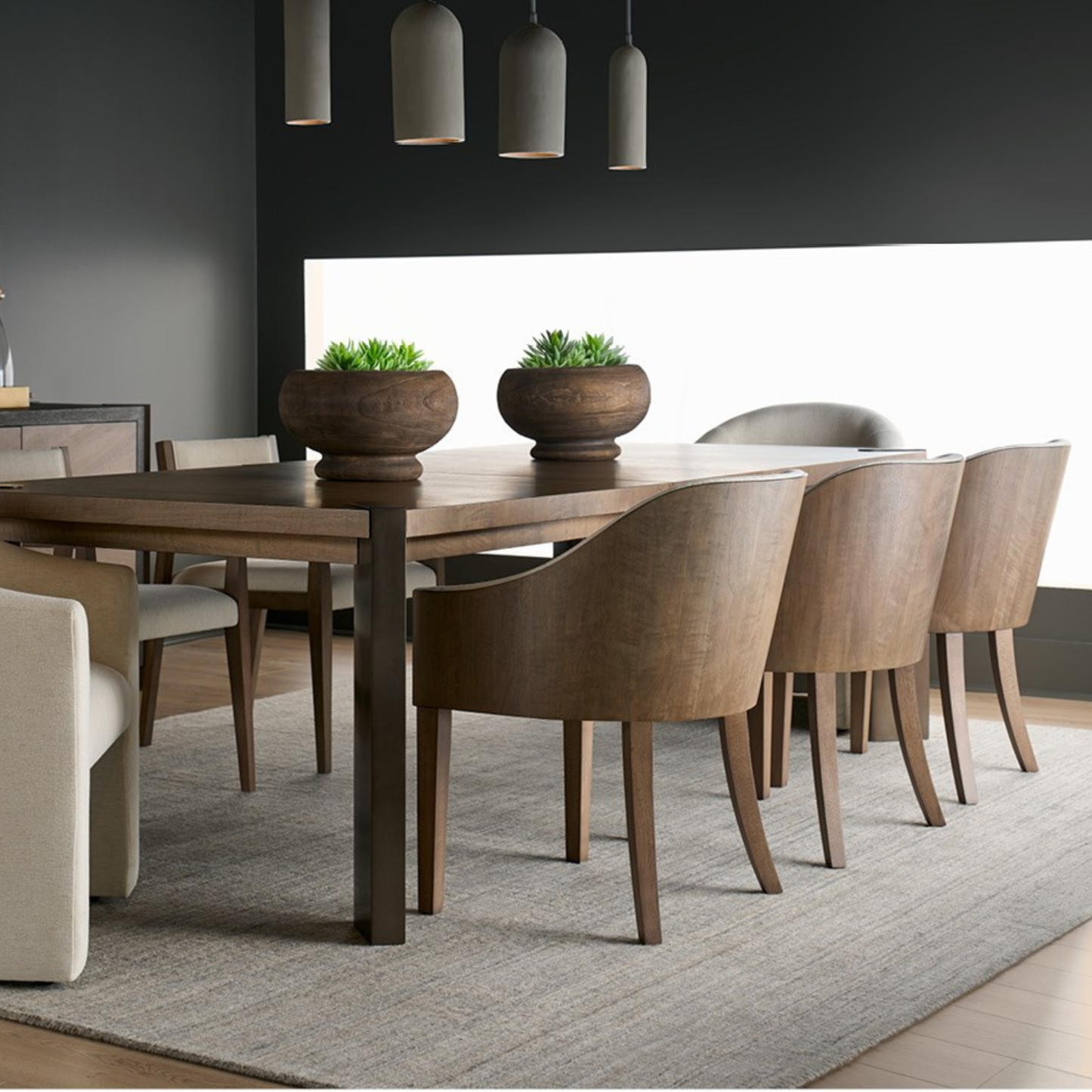 Universal Haze Shell-Back Upholstered Dining Arm Chair