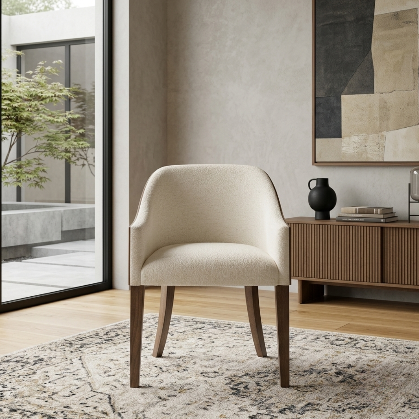 Universal Haze Shell-Back Upholstered Dining Arm Chair