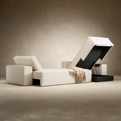 Innovation Living Newilla L‑Shaped Sectional Lounger Sleeper Sofa