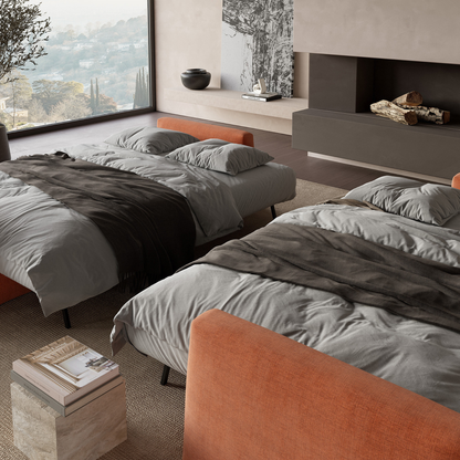 Innovation Living Cone Fabric Convertible Sofa Bed with Storage