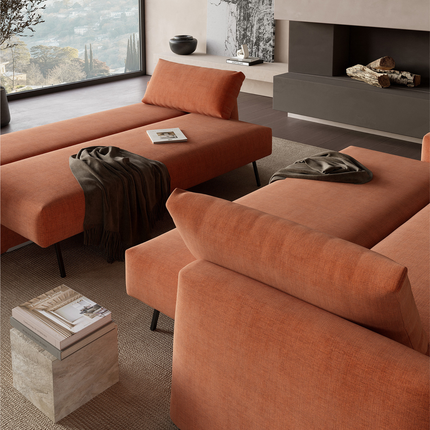 Innovation Living Cone Fabric Convertible Sofa Bed with Storage