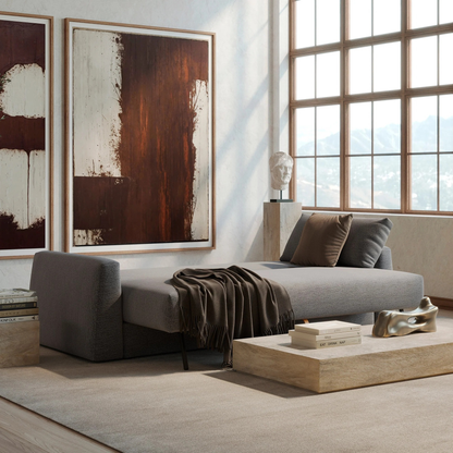 Innovation Living Cone Fabric Convertible Sofa Bed with Storage