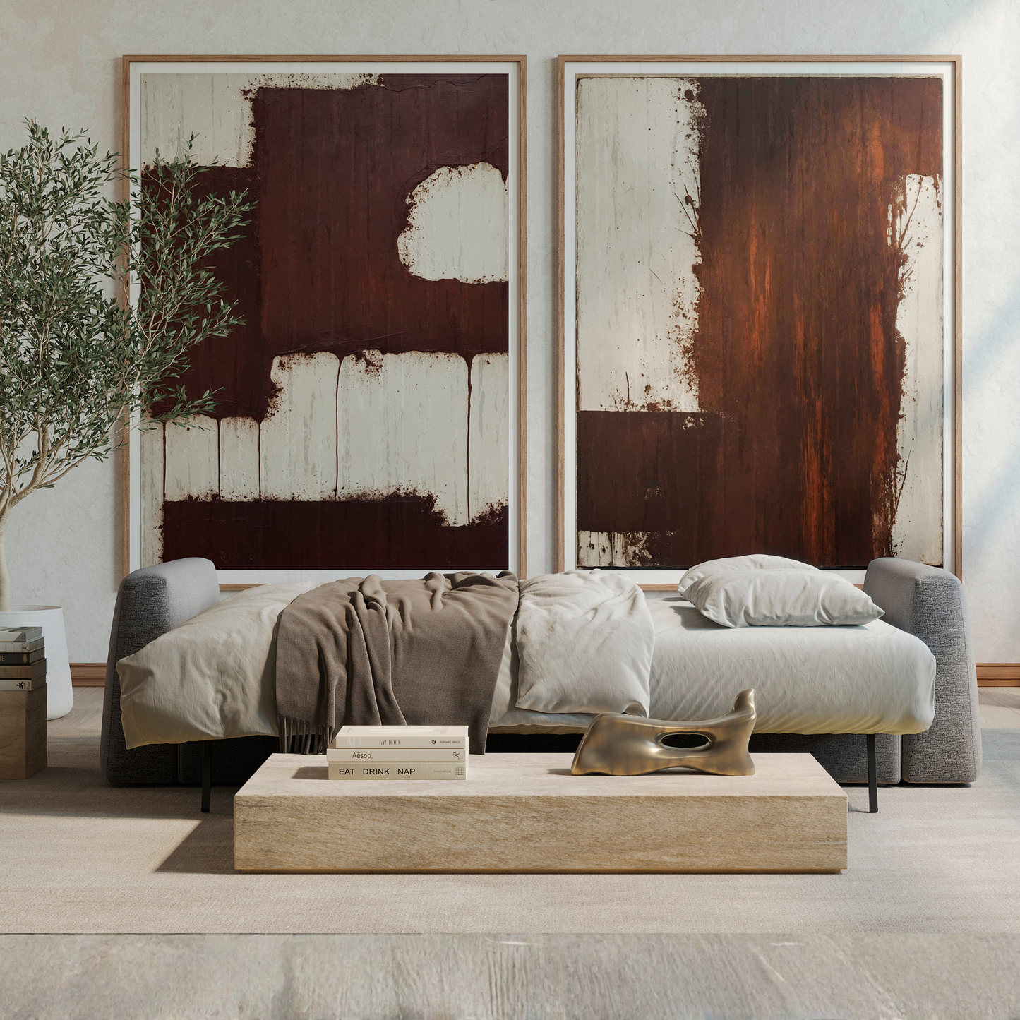 Innovation Living Cone Fabric Convertible Sofa Bed with Storage