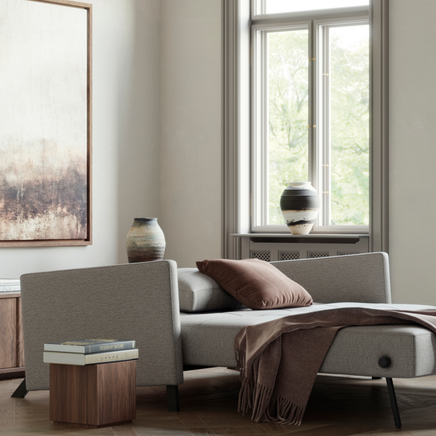 Innovation Living Cubed Fabric Full Sleeper Sofa