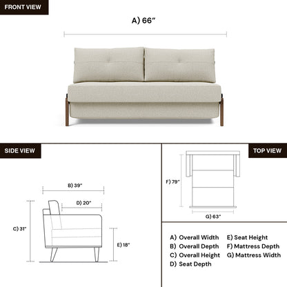 Innovation Living Cubed Fabric Queen Sleeper Sofa