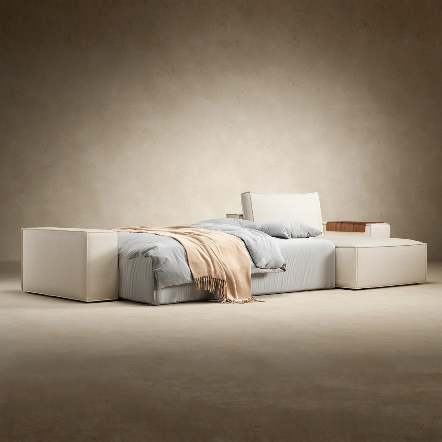 Innovation Living Newilla L‑Shaped Sectional Lounger Sleeper Sofa