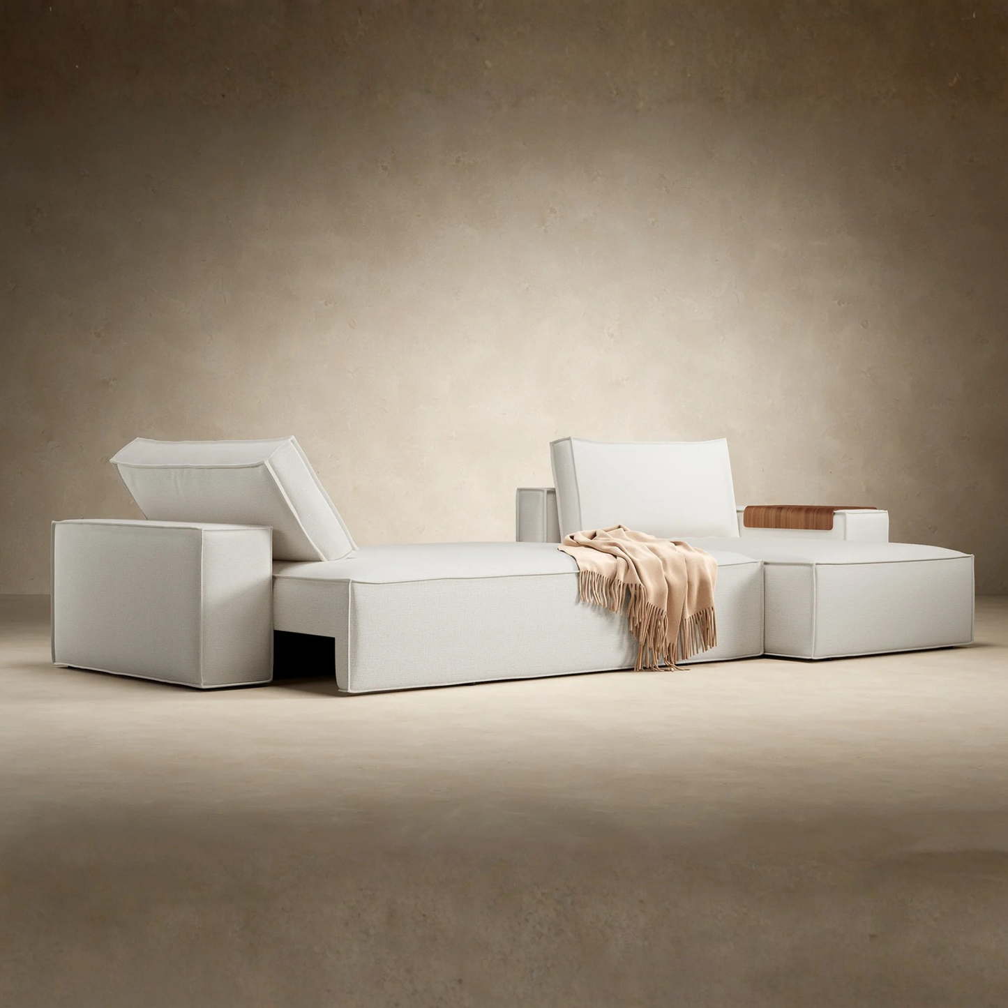 Innovation Living Newilla L‑Shaped Sectional Lounger Sleeper Sofa