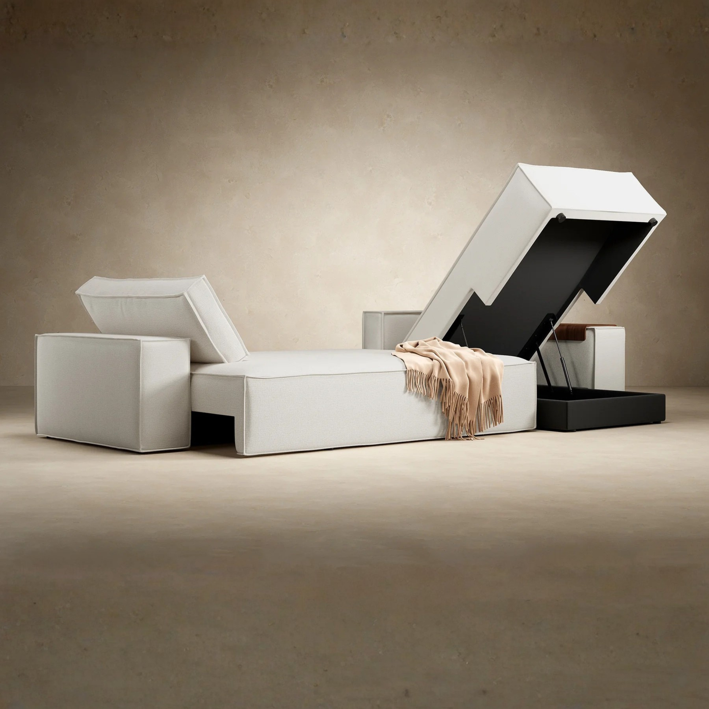 Innovation Living Newilla L‑Shaped Sectional Lounger Sleeper Sofa