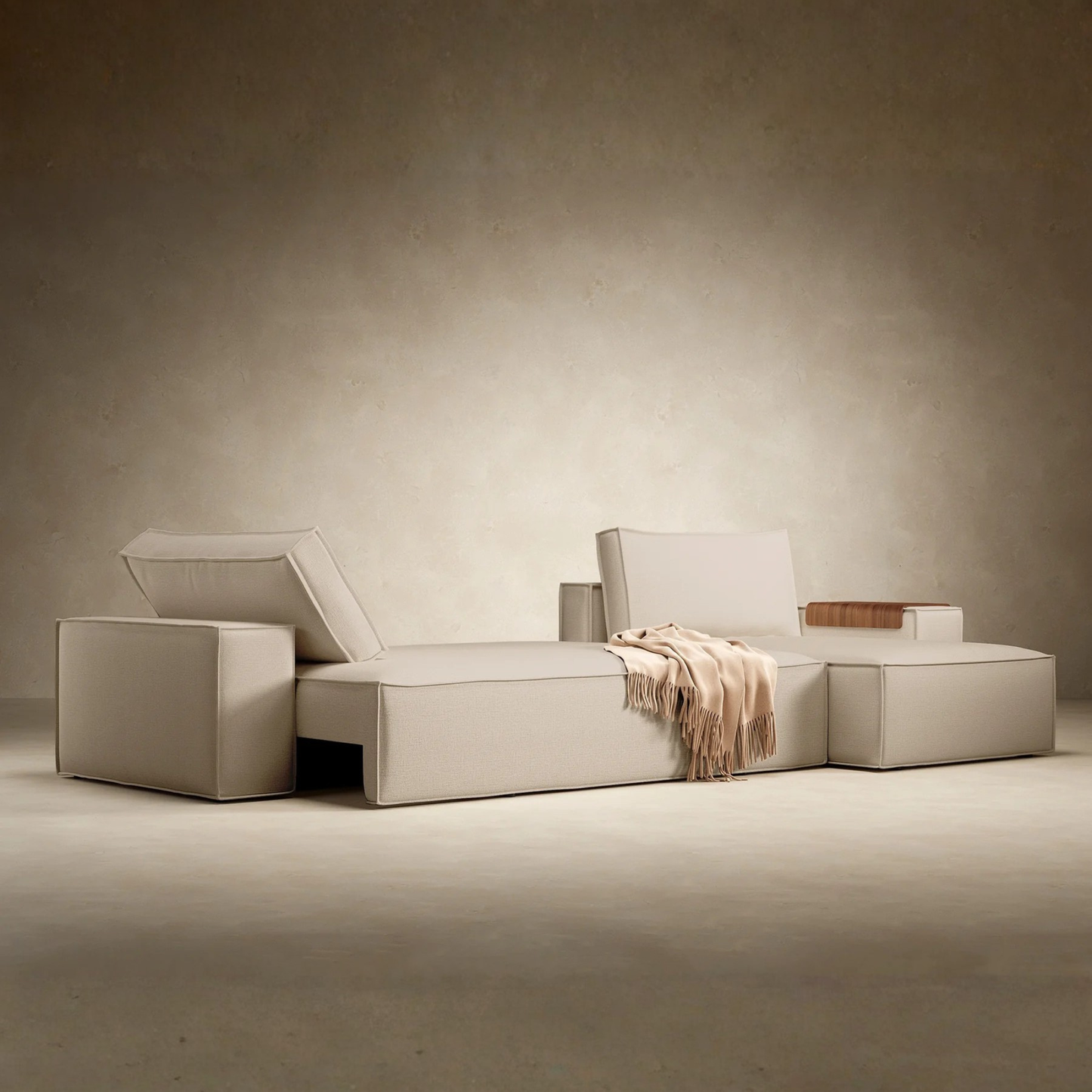 Innovation Living Newilla L‑Shaped Sectional Lounger Sleeper Sofa