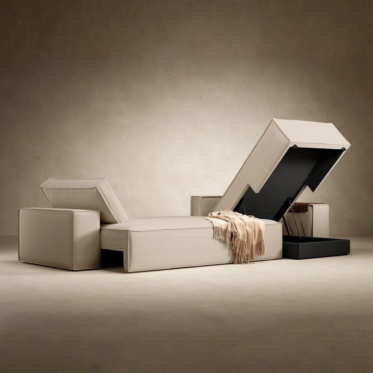 Innovation Living Newilla L‑Shaped Sectional Lounger Sleeper Sofa