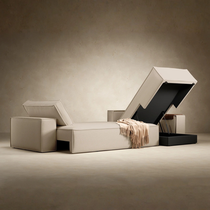 Innovation Living Newilla L‑Shaped Sectional Lounger Sleeper Sofa