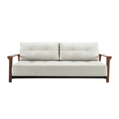 Innovation Living Ran Deluxe Fabric Lounger Sleeper Sofa with Wood Arms-comfortdesignfurniture