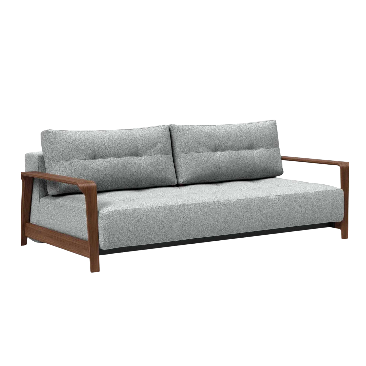 Innovation Living Ran Deluxe Fabric Lounger Sleeper Sofa with Wood Arms-comfortdesignfurniture