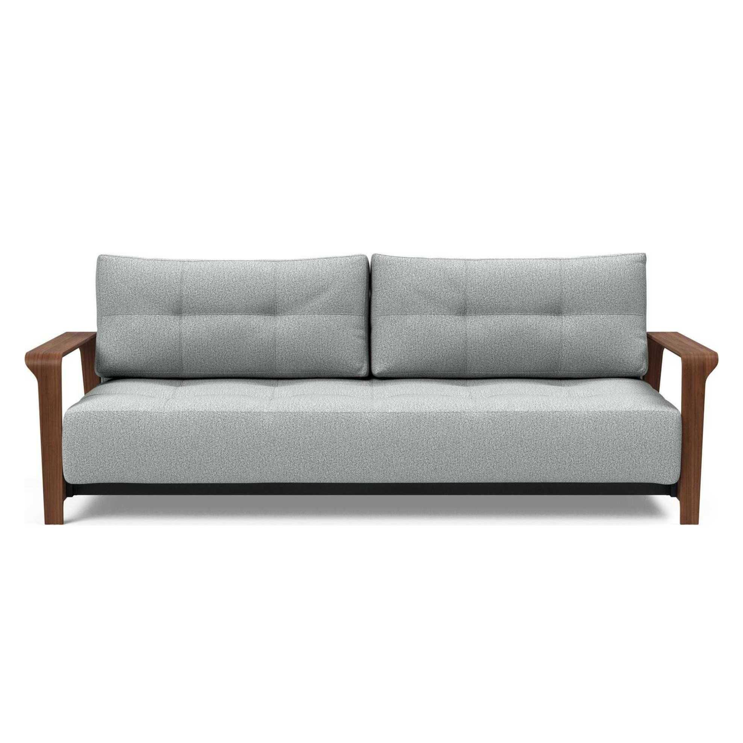 Innovation Living Ran Deluxe Fabric Lounger Sleeper Sofa with Wood Arms-comfortdesignfurniture