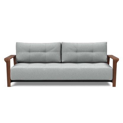 Innovation Living Ran Deluxe Fabric Lounger Sleeper Sofa with Wood Arms-comfortdesignfurniture