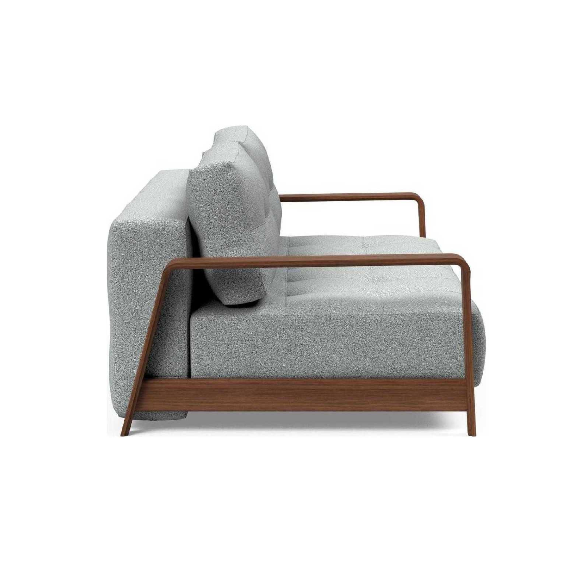 Innovation Living Ran Deluxe Fabric Lounger Sleeper Sofa with Wood Arms-comfortdesignfurniture