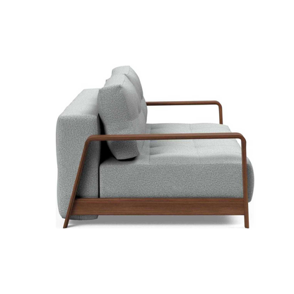 Innovation Living Ran Deluxe Fabric Lounger Sleeper Sofa with Wood Arms-comfortdesignfurniture