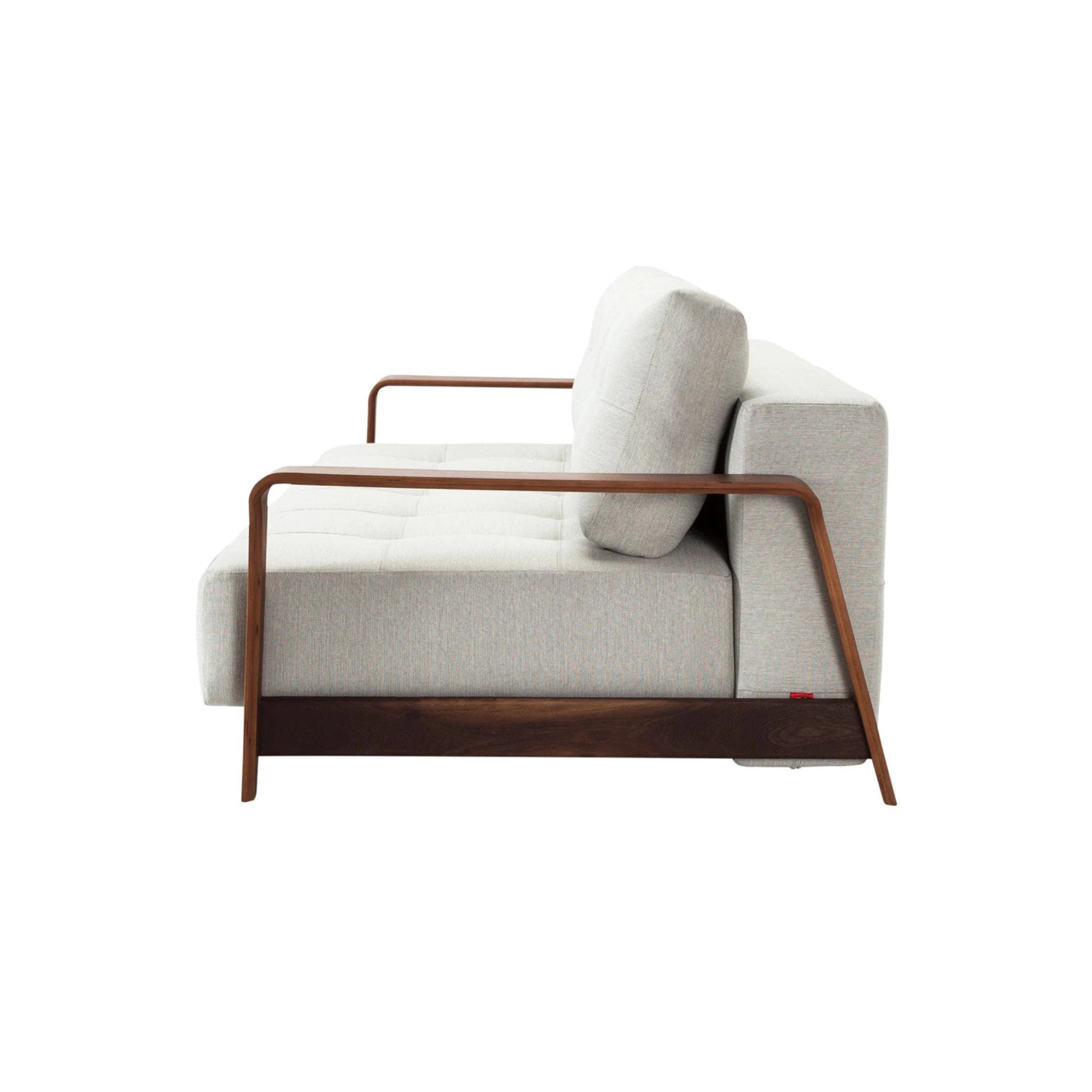 Innovation Living Ran Deluxe Fabric Lounger Sleeper Sofa with Wood Arms-comfortdesignfurniture