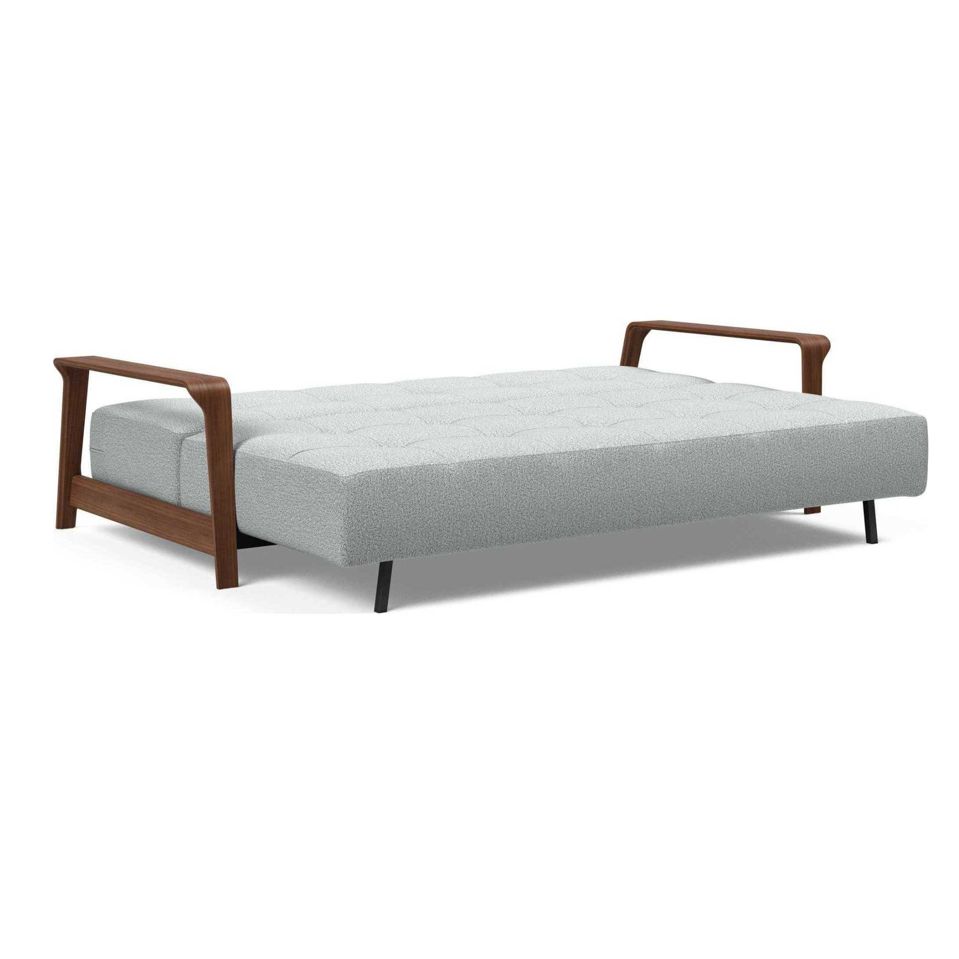 Innovation Living Ran Deluxe Fabric Lounger Sleeper Sofa with Wood Arms-comfortdesignfurniture