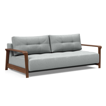 Innovation Living Ran Deluxe Fabric Lounger Sleeper Sofa with Wood Arms-comfortdesignfurniture