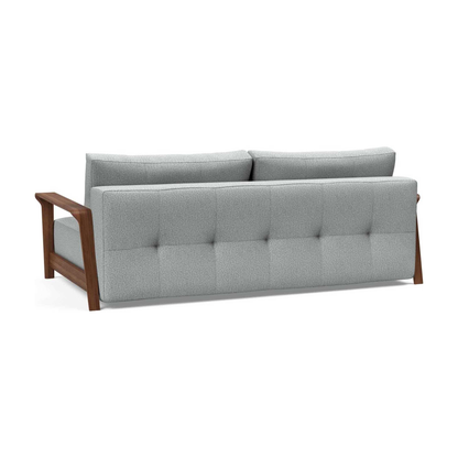 Innovation Living Ran Deluxe Fabric Lounger Sleeper Sofa with Wood Arms-comfortdesignfurniture