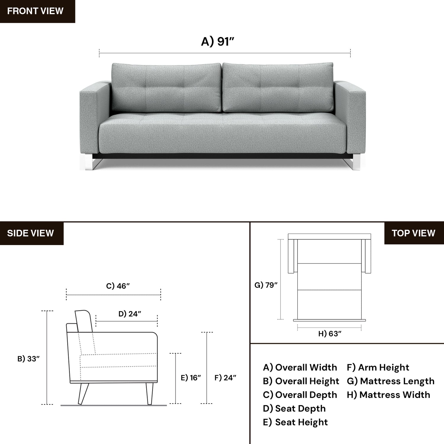 Innovation Living Cassius Queen Sleeper Sofa with Excess Pocket Spring Comfort-comfortdesignfurniture