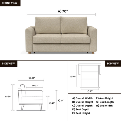 Innovation Living Neah Fabric Full Sized Sleeper Sofa