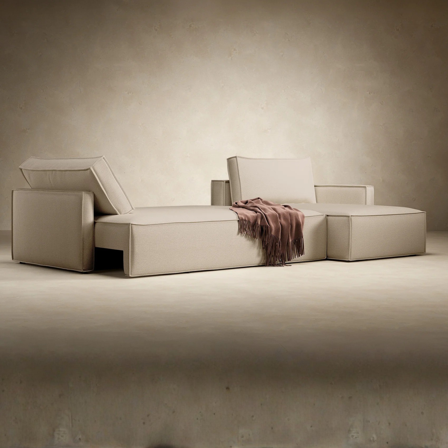 Innovation Living Newilla L‑Shaped Sectional Lounger Sleeper Sofa