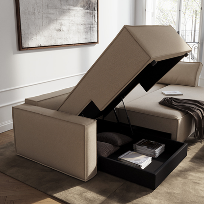 Innovation Living Newilla L‑Shaped Sectional Lounger Sleeper Sofa