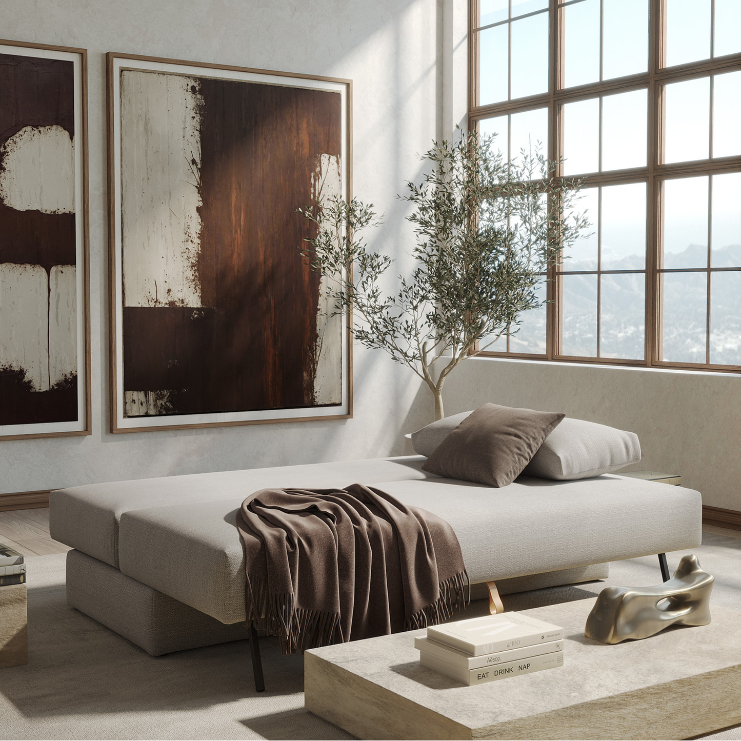 Innovation Living Osvald Fabric Queen Sleeper Sofa with Storage