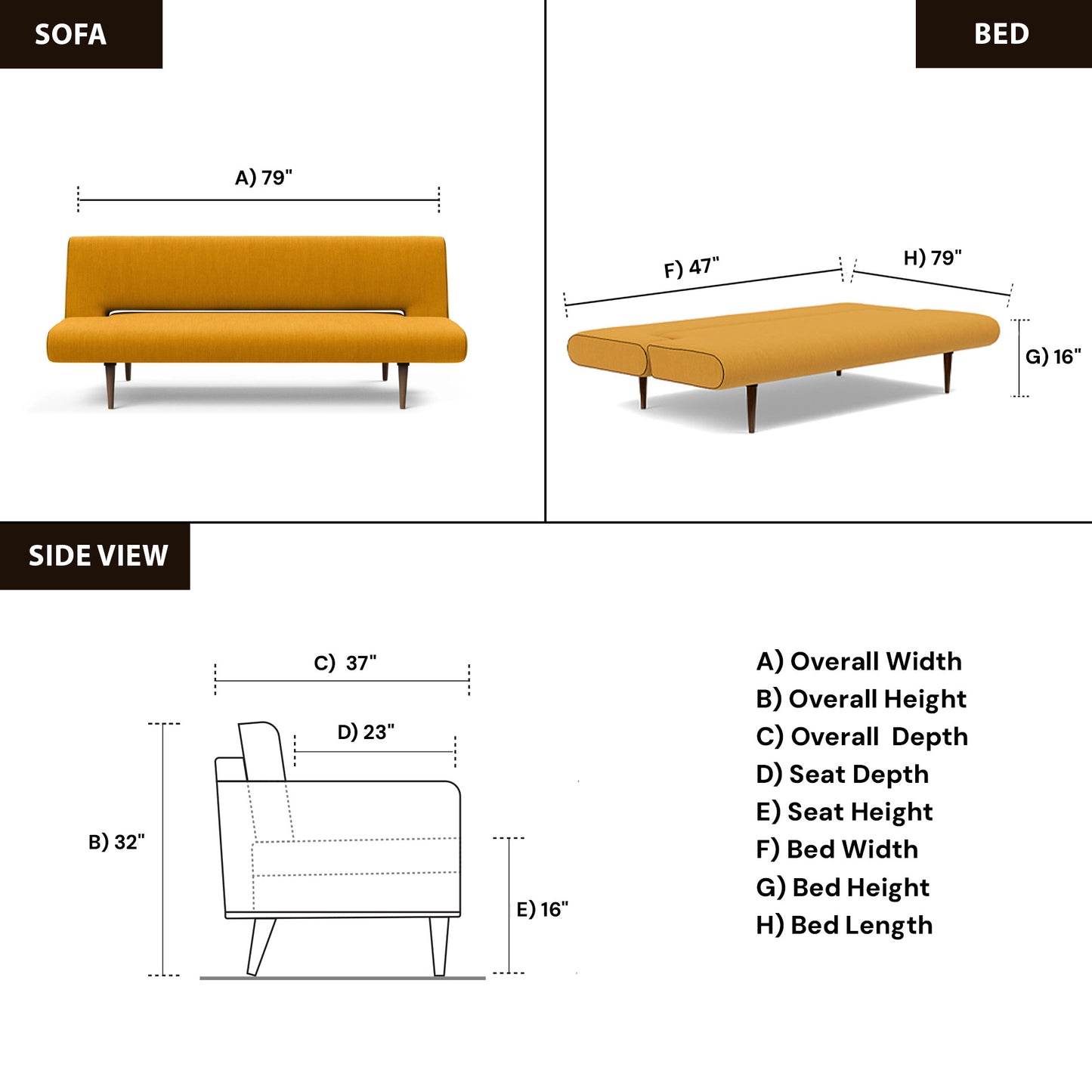 Innovation Living Unfurl Lounger Sleeper Sofa with Adjustable Backrest