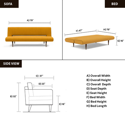Innovation Living Unfurl Lounger Sleeper Sofa with Adjustable Backrest