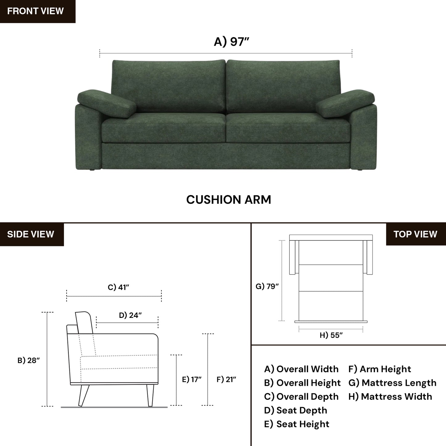 Innovation Living Vilander Full Fabric Sleeper Sofa